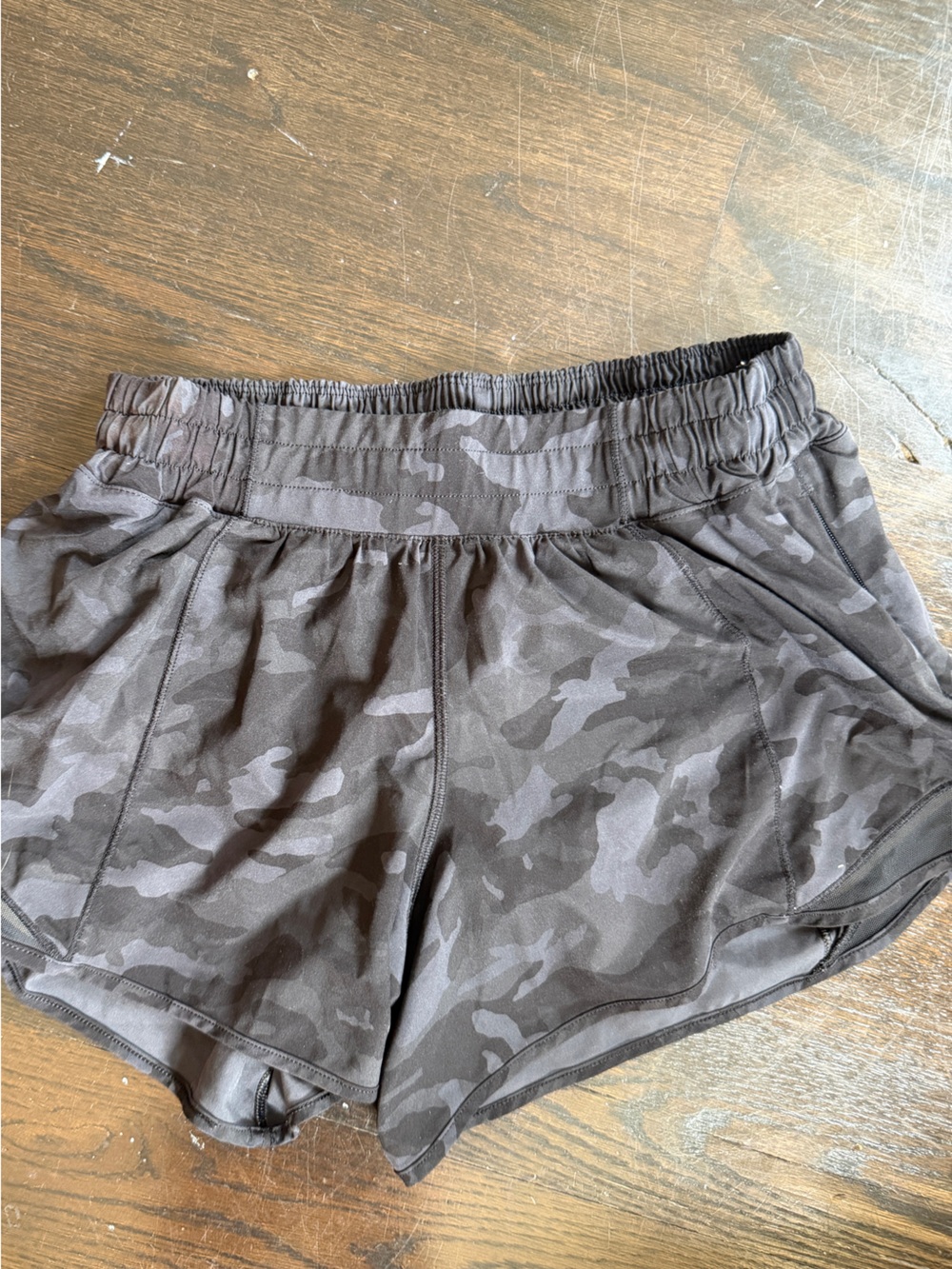 lululemon athletica Black Gray Camo Women’s Athletic Shorts